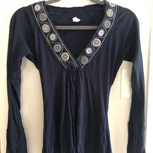 Anthropologie Navy Long Sleeve